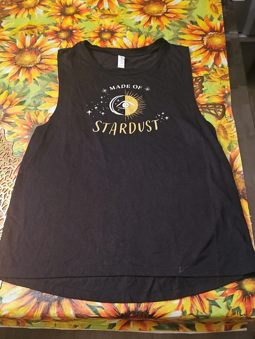 Made of Stardust Black Graphic Muscle Tank